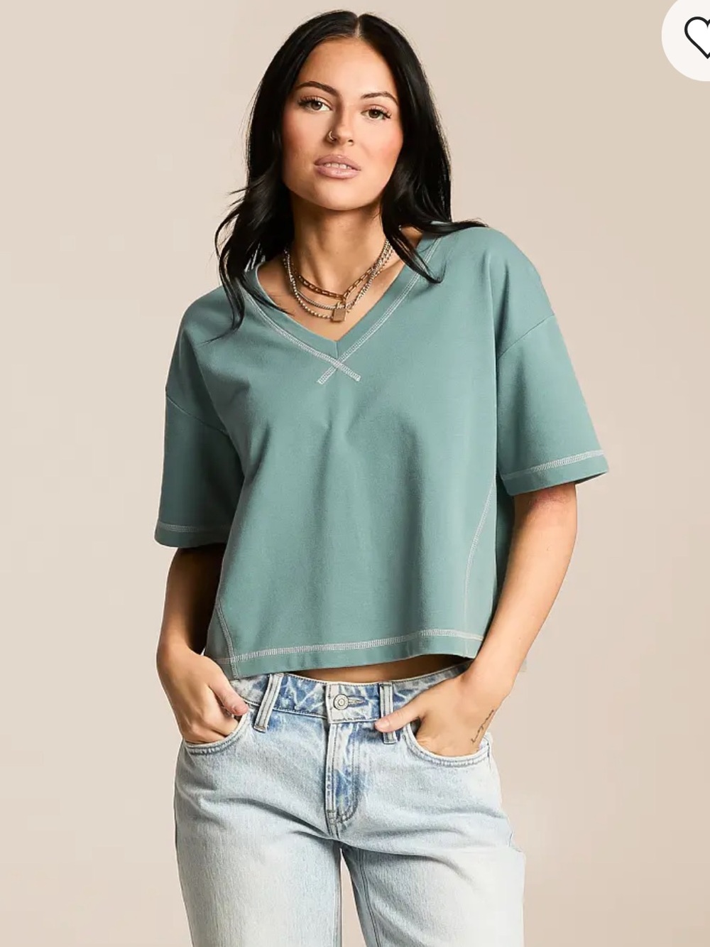 Gilded Intent Blue V-Neck Short Sleeve Tee